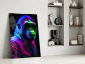 Ape the Cool glass print enhancing a den with statement palette