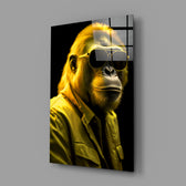 Neon-portrait panel bringing cinematic glow to a contemporary study