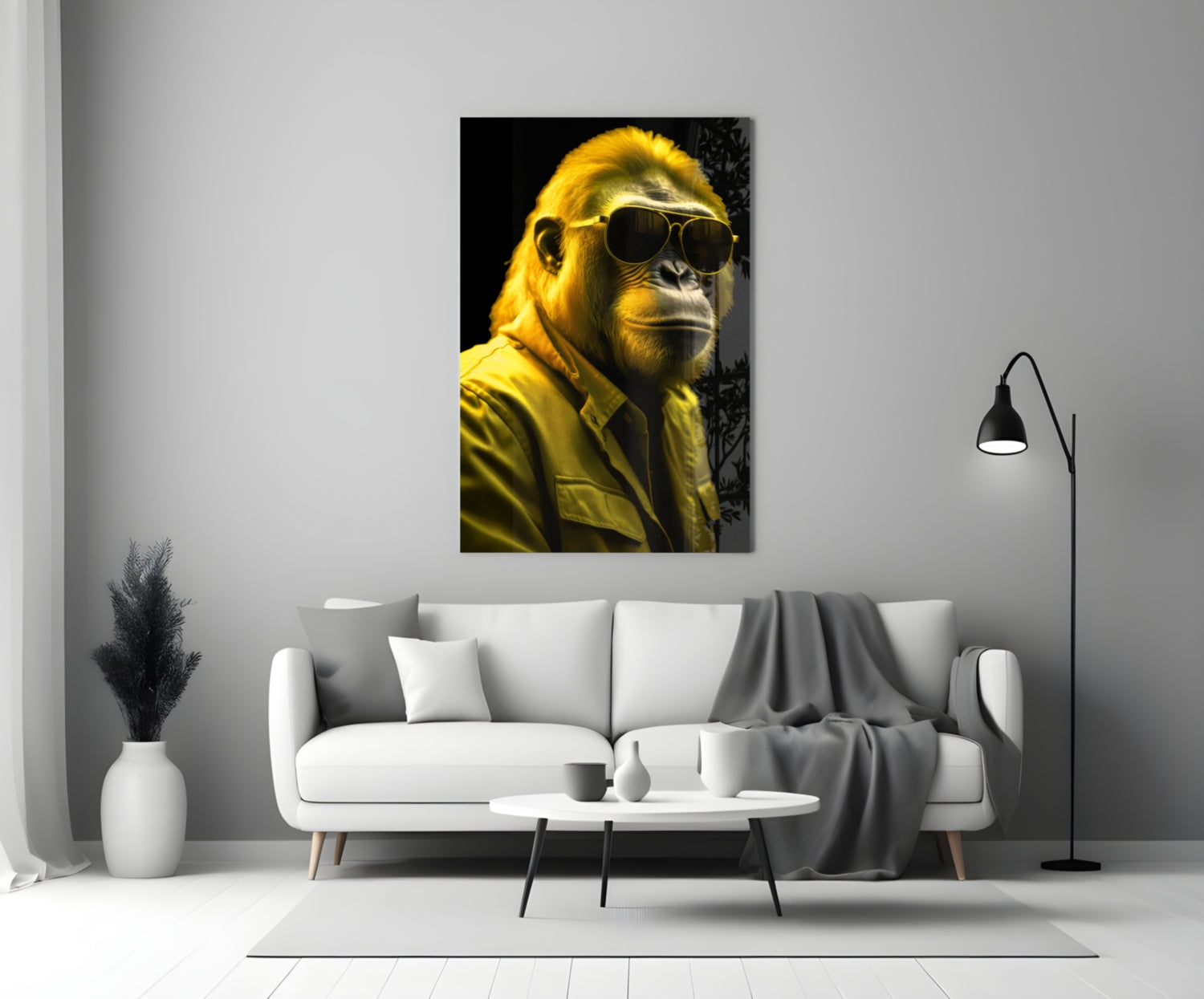 Ape the Cool Glass Wall Art || Designer Collection.