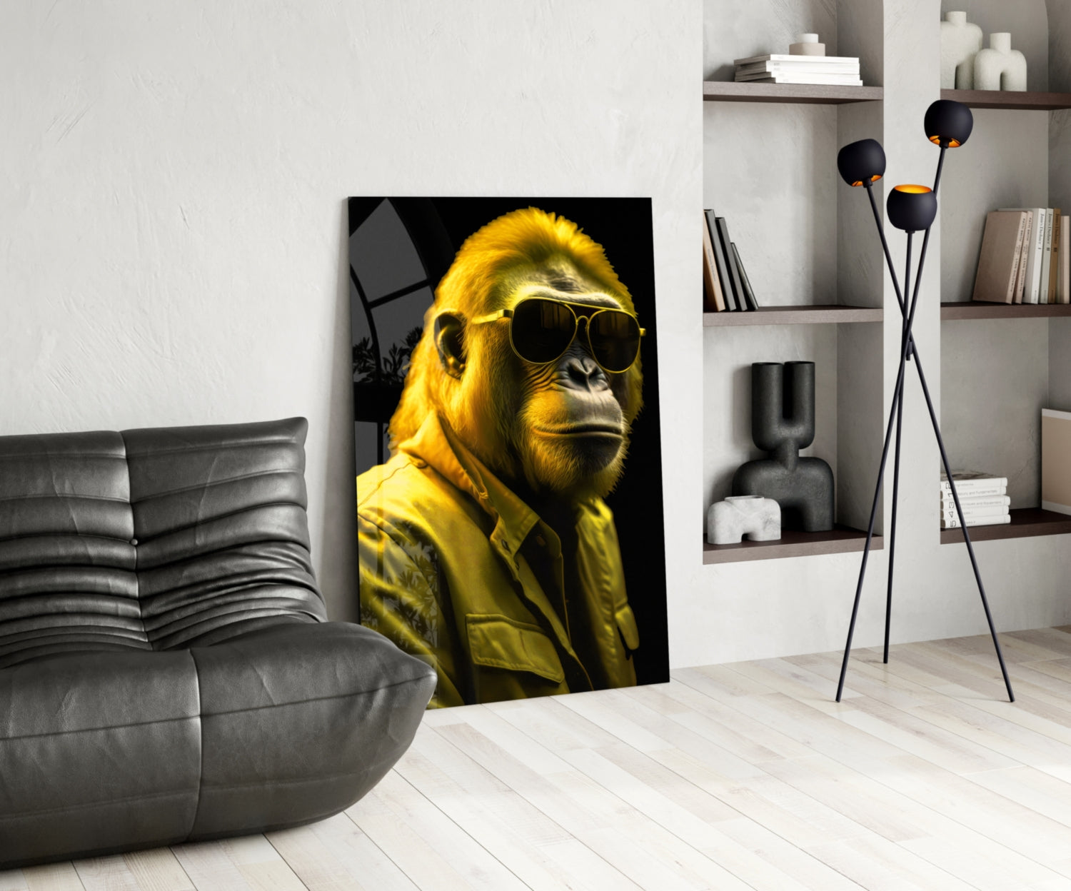 Ape the Cool Glass Wall Art || Designer Collection.