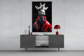 Stylish Giraffe panel catching lamp light to reveal its painterly polish