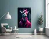 Stylish Giraffe glass wall art styled above a daybed in a child's bedroom