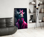 Stylish Giraffe panel adding editorial pulse to a hallway