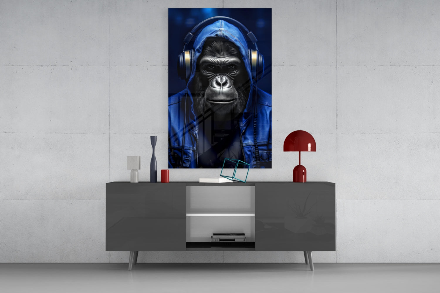 Rebellios Ape  Glass Wall Art || Designer Collection.