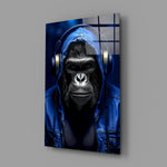 Urban-fauna panel bringing cinematic glow to a contemporary media room
