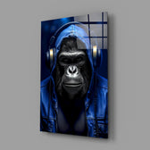 Urban-fauna panel bringing cinematic glow to a contemporary media room