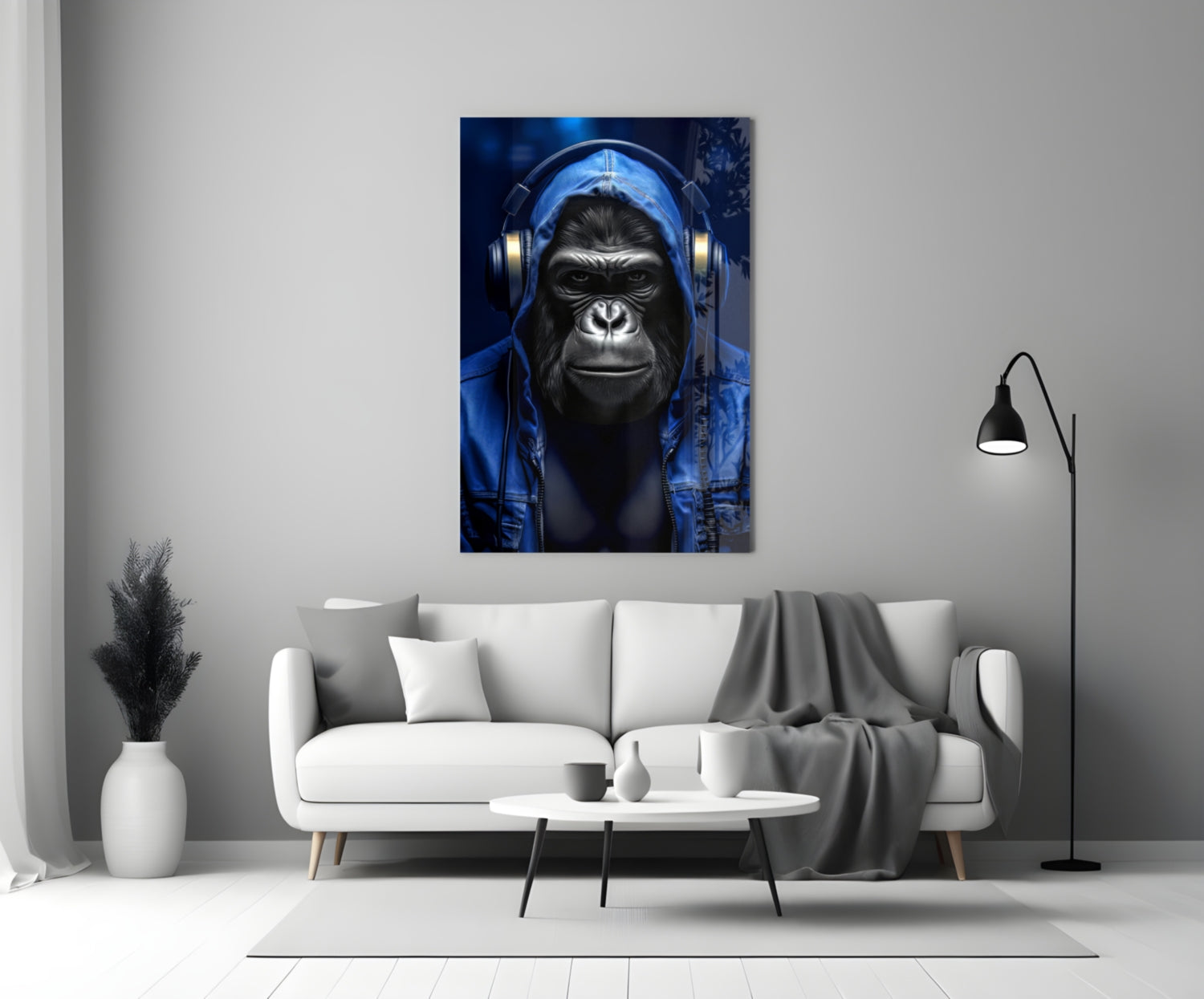 Rebellios Ape  Glass Wall Art || Designer Collection.