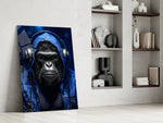 Rebellios Ape glass print enhancing a den with statement palette