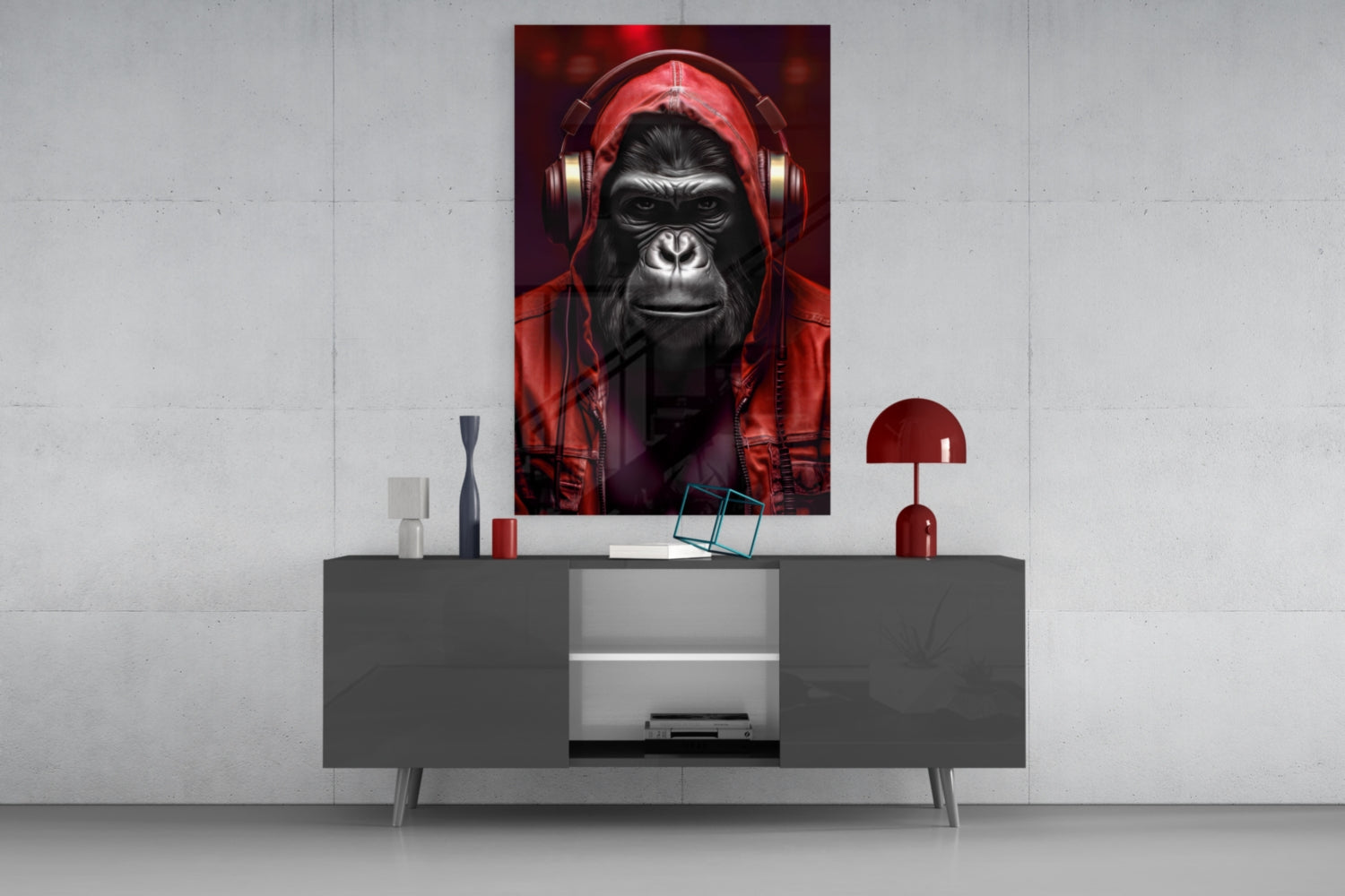 Rebellios Ape  Glass Wall Art || Designer Collection.