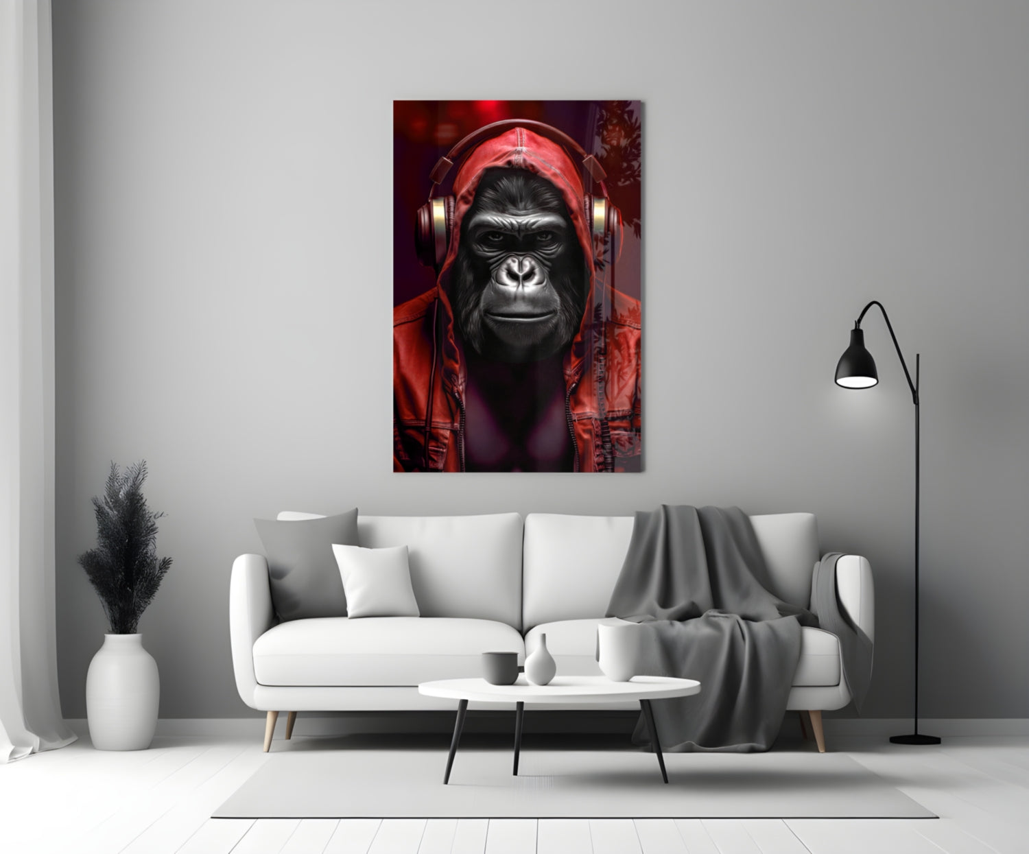 Rebellios Ape  Glass Wall Art || Designer Collection.