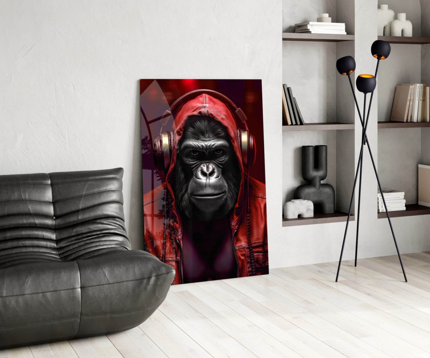 Rebellios Ape  Glass Wall Art || Designer Collection.
