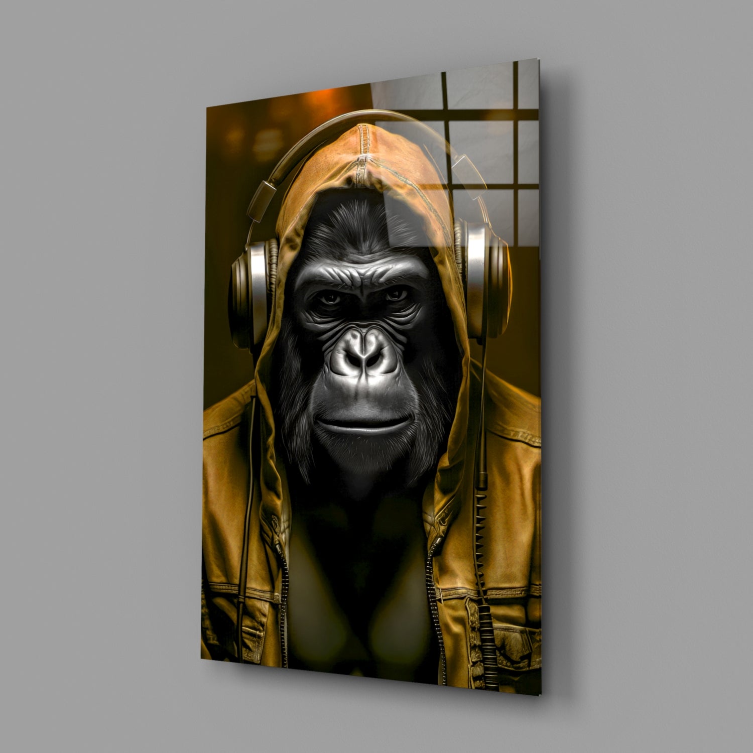 Rebellios Ape  Glass Wall Art || Designer Collection.