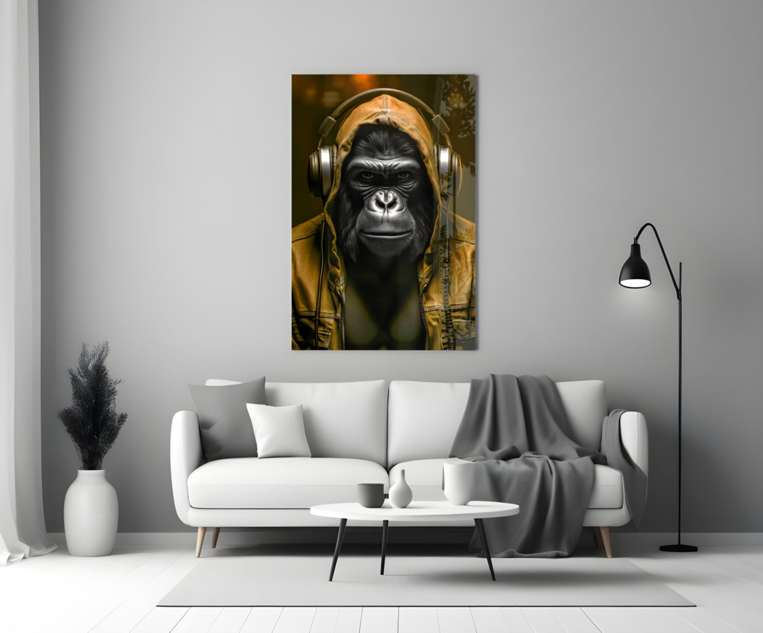 Rebellios Ape  Glass Wall Art || Designer Collection.