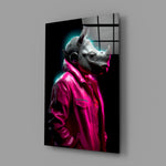 Fashion-fauna panel bringing cinematic glow to a contemporary salon