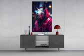 Rhino in Night panel catching lamp light to reveal its cinematic glow
