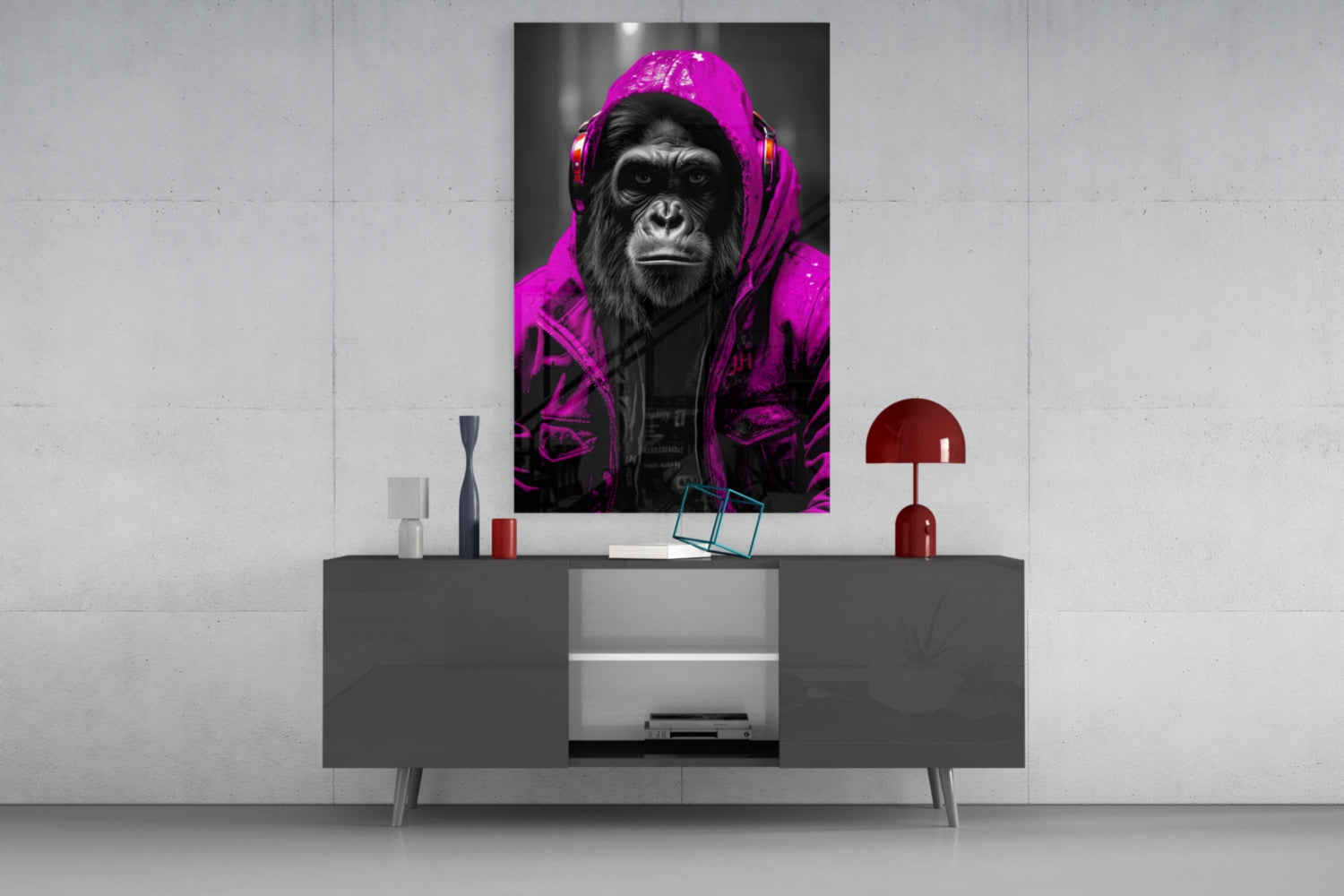 Rebellios Ape  Glass Wall Art || Designer Collection.