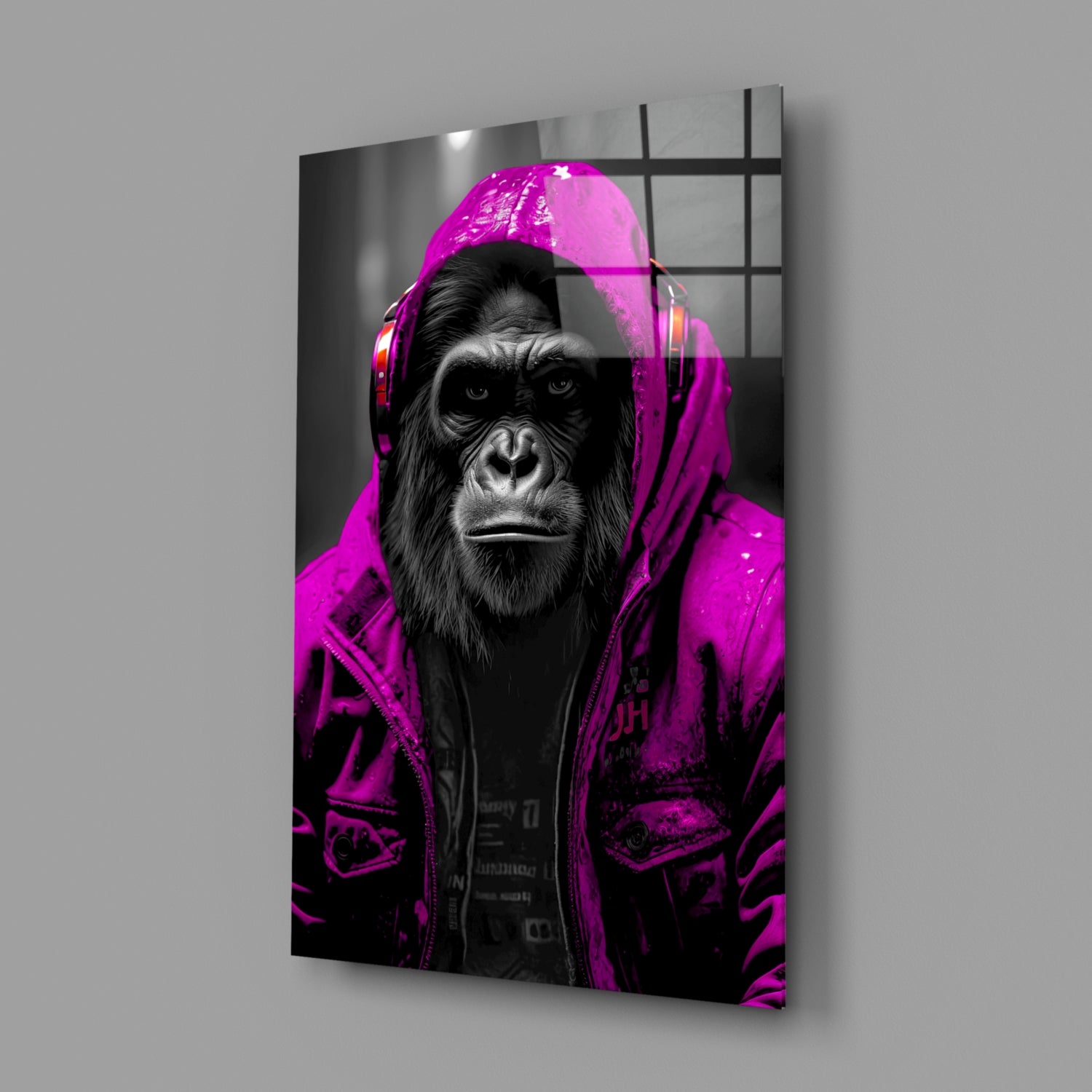 Rebellios Ape  Glass Wall Art || Designer Collection.