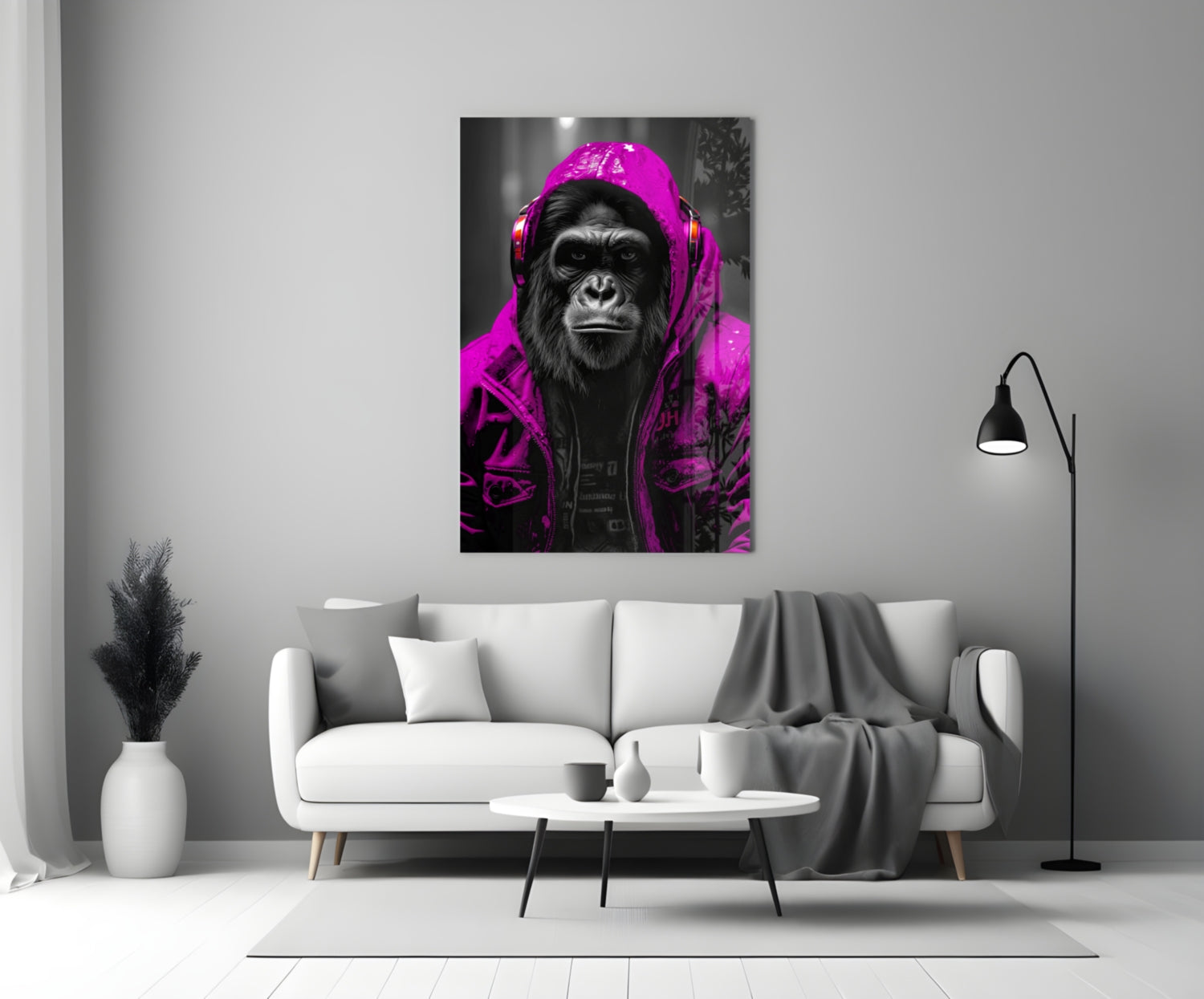 Rebellios Ape  Glass Wall Art || Designer Collection.