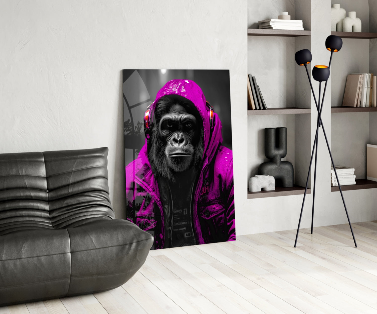 Rebellios Ape  Glass Wall Art || Designer Collection.