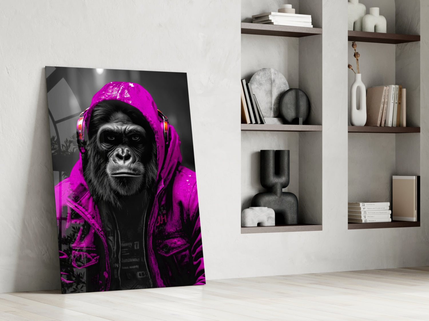 Rebellios Ape  Glass Wall Art || Designer Collection.