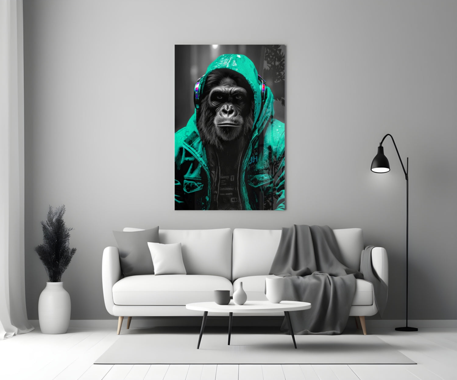 Rebellios Ape  Glass Wall Art || Designer Collection.