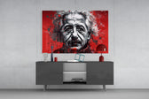 Einstein panel catching lamp light to reveal its painterly weight