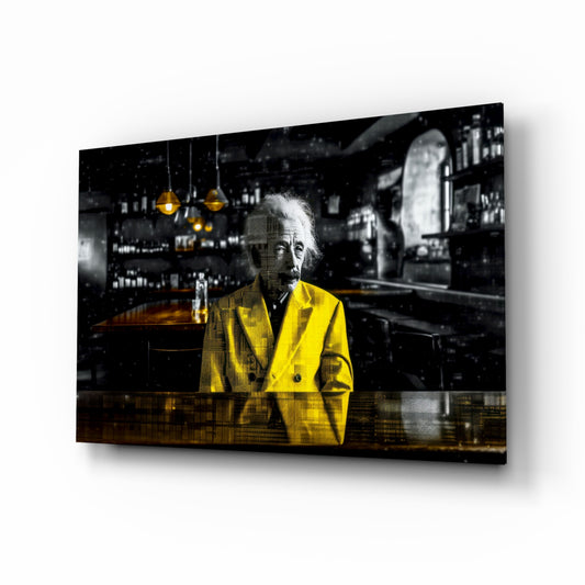 Scientist in the Bar Glass Wall Art || Designers Collection