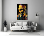 Heisenberg close-up showing aviator sunglasses and cubist pixel mosaic