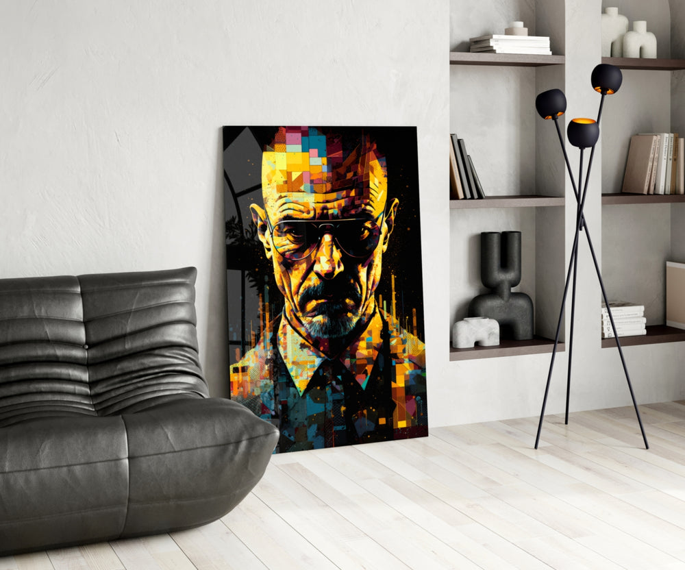 Heisenberg panel adding editorial drama to a hallway