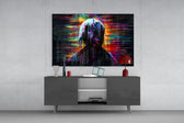 Shadow of Color Sticks panel catching lamp light to reveal its painterly pulse