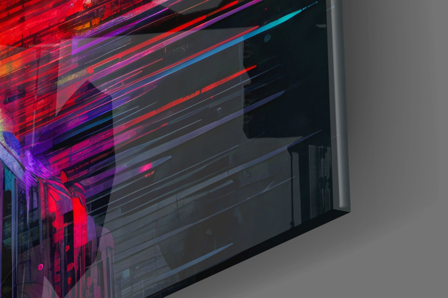 Shadow of Color Sticks Glass Wall Art || Designer Collection.