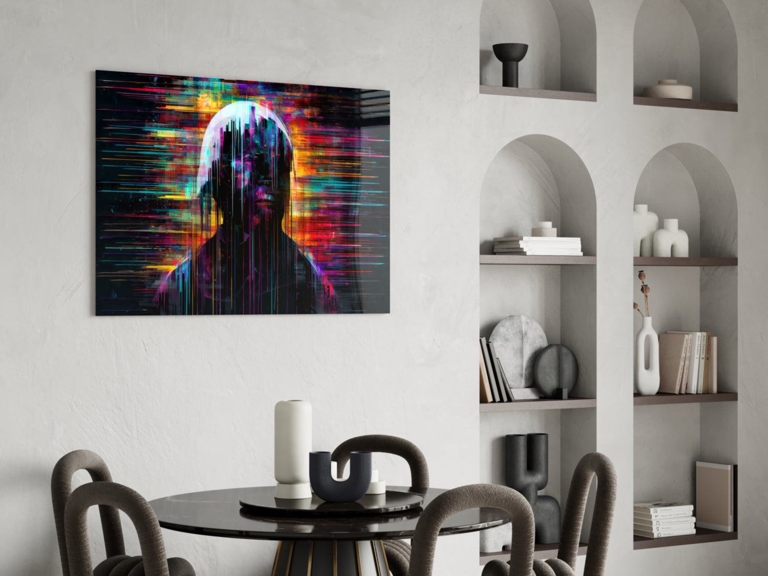 Shadow of Color Sticks Glass Wall Art || Designer Collection.