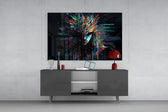 Face of Color Sticks panel catching lamp light to reveal its painterly pulse