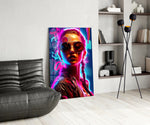 Stylish Woman panel adding editorial pulse to a hallway