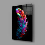 Iridescent-feather panel bringing iridescent glow to a contemporary dressing room