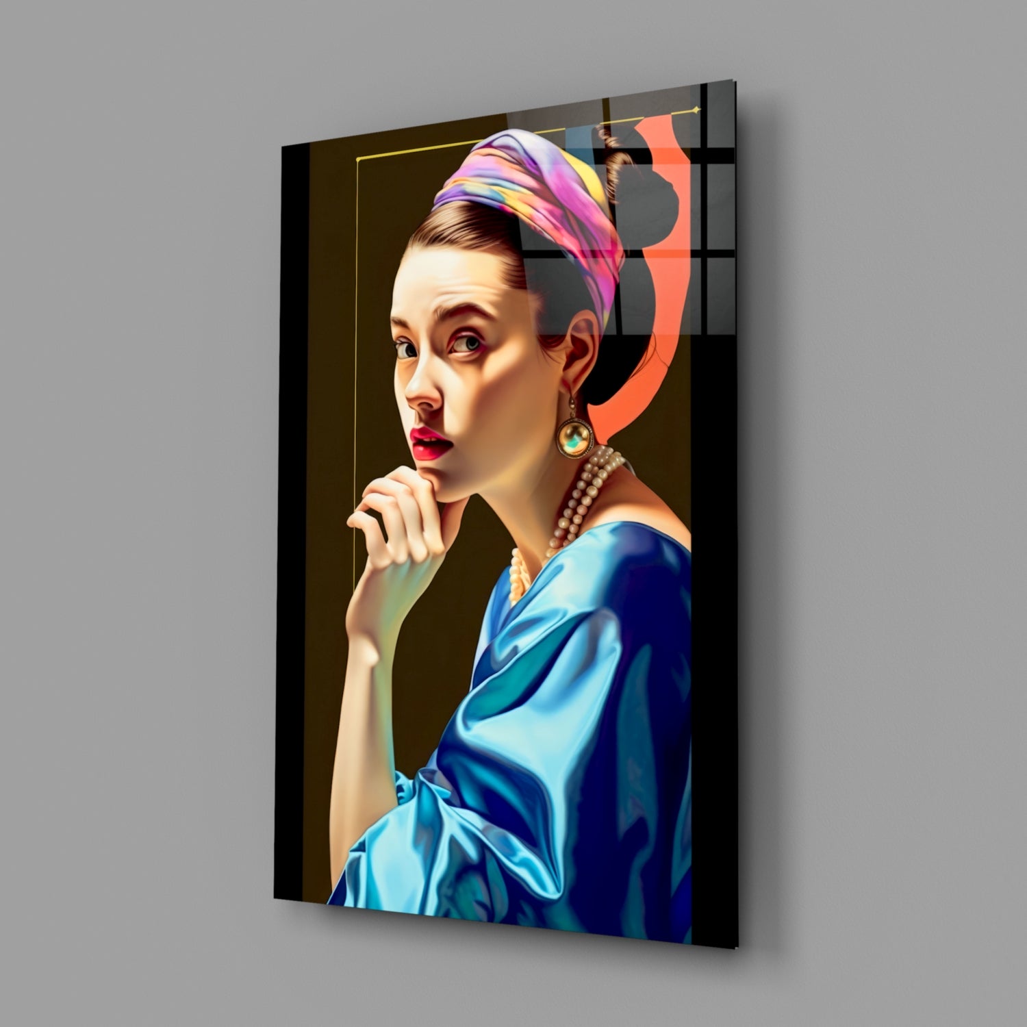 Girl With A Pearl Earring Glass Wall Art || Designer Collection.