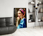 Girl With A Pearl Earring panel adding editorial pulse to a hallway