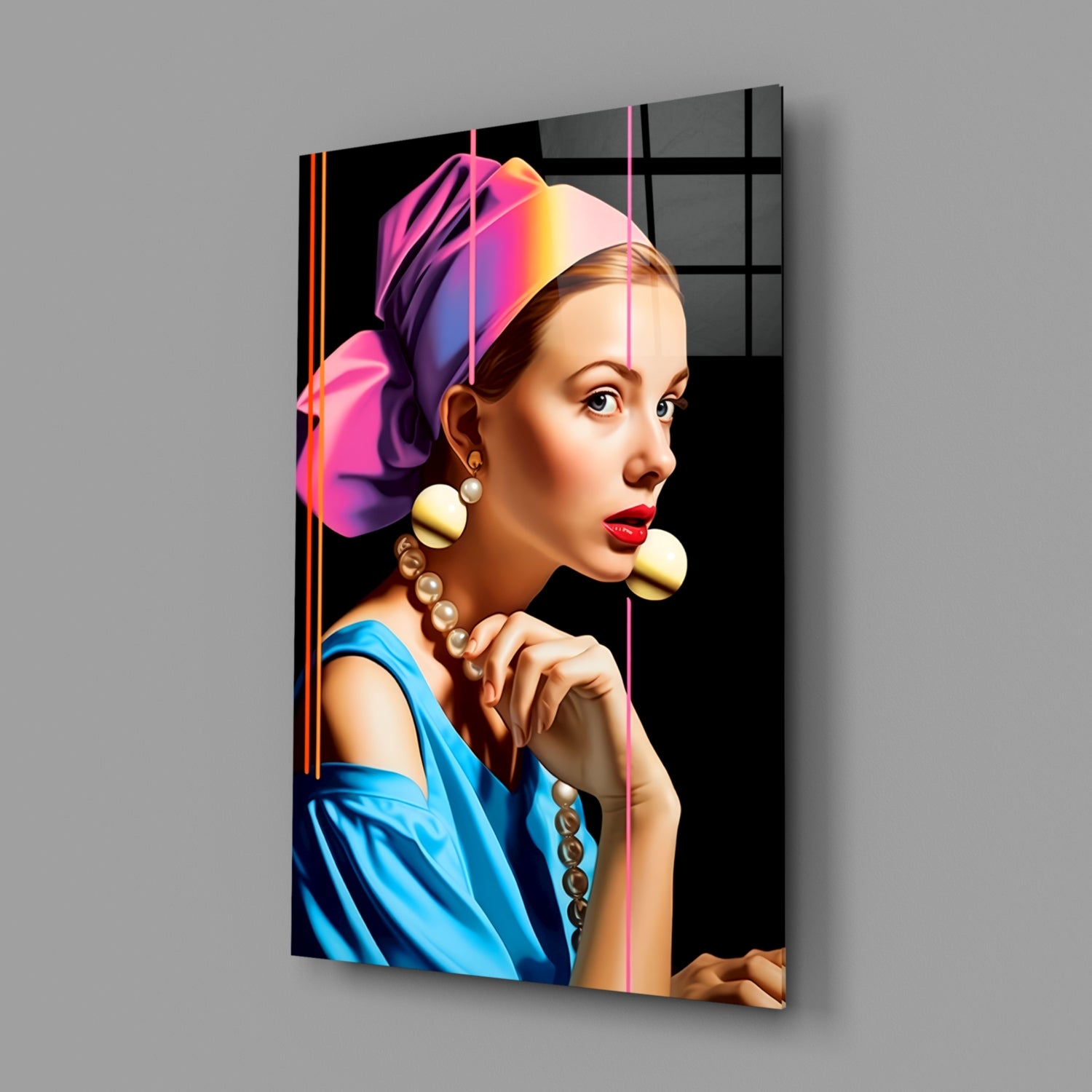 Girl With A Pearl Earring Glass Wall Art || Designer Collection.