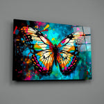 Pop-fauna panel bringing painterly fire to a contemporary powder room