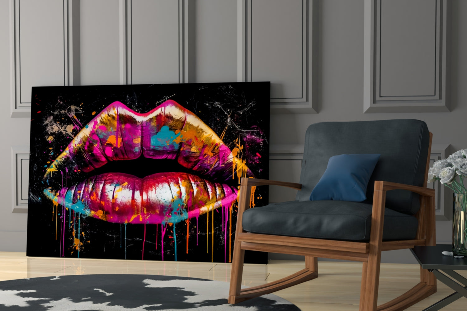 Lips Glass Wall Art || Designer Collection.