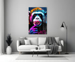 Monkey Kiss close-up showing pink donut and magenta-and-cyan rim light