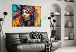 Beauty glass wall art styled above a vanity in a dressing room