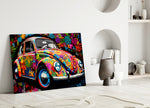 Flowering VW close-up showing scarlet-and-emerald bloom panels
