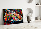 Flowering VW close-up showing scarlet-and-emerald bloom panels