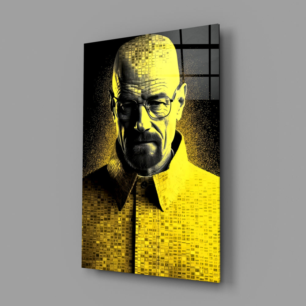 Pixel-mosaic panel bringing cinematic glow to a contemporary media room