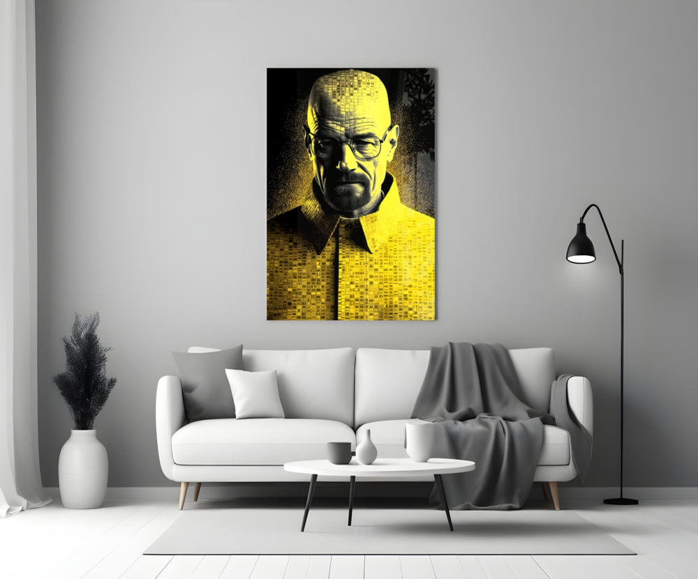 Heisenberg close-up showing canary pixel mosaic and eyeglasses