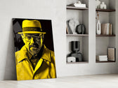 Heisenberg glass print enhancing a den with statement palette