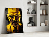 Heisenberg glass print enhancing a den with statement palette