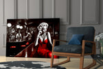 Marilyn in the Bar glass print enhancing a den with statement palette
