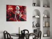 Marilyn in the Bar panel adding editorial drama to a hallway